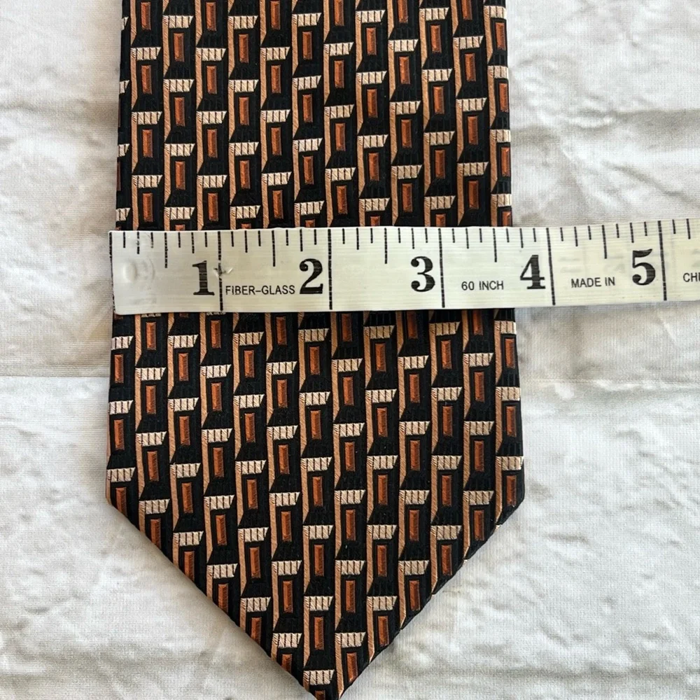 Campia Moda Brown Geometric Neck Tie 57”